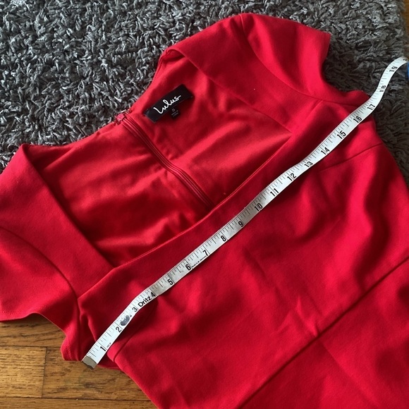 LULUS Frederica Red Square Neck Bodycon Dress Size Small - Picture 11 of 15
